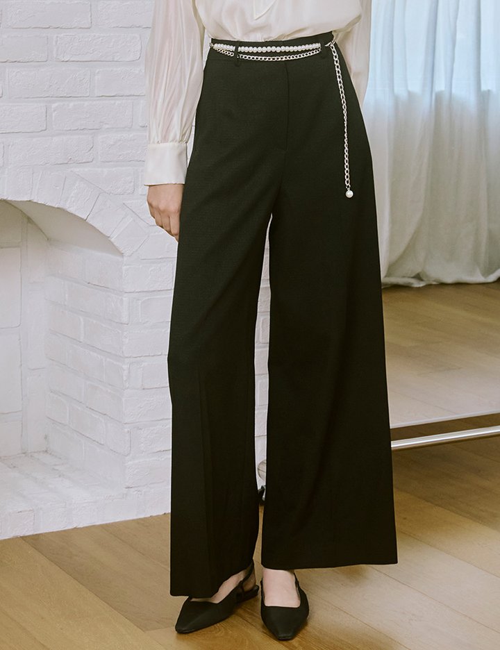 [샤틴] 클래식 하이웨이스트 와이드 슬랙스 S254B407