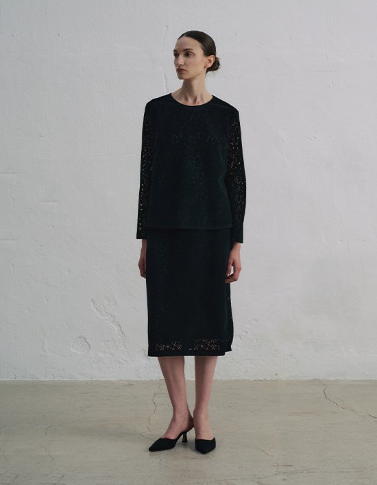 [앤클라인]레이스 H라인 스커트 N5HW10