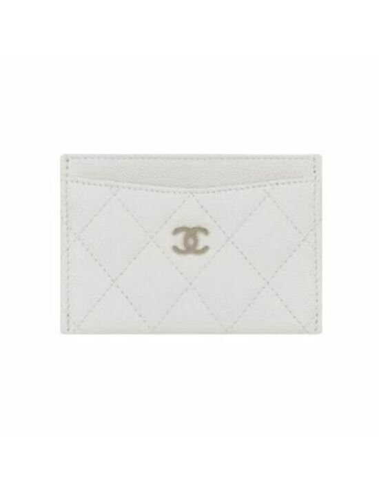 [샤넬] 클래식 카드홀더 카드지갑 캐비어 블랙 화이트
