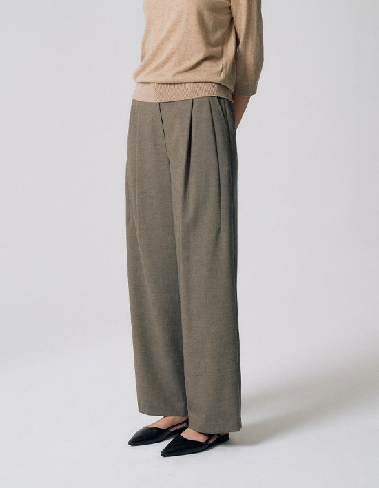 [앤클라인]와이드 핀턱 슬렉스 N5HW16