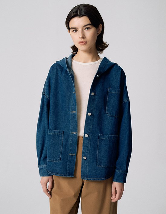 [앤클라인]포켓 후드 데님 자켓 S5HF007