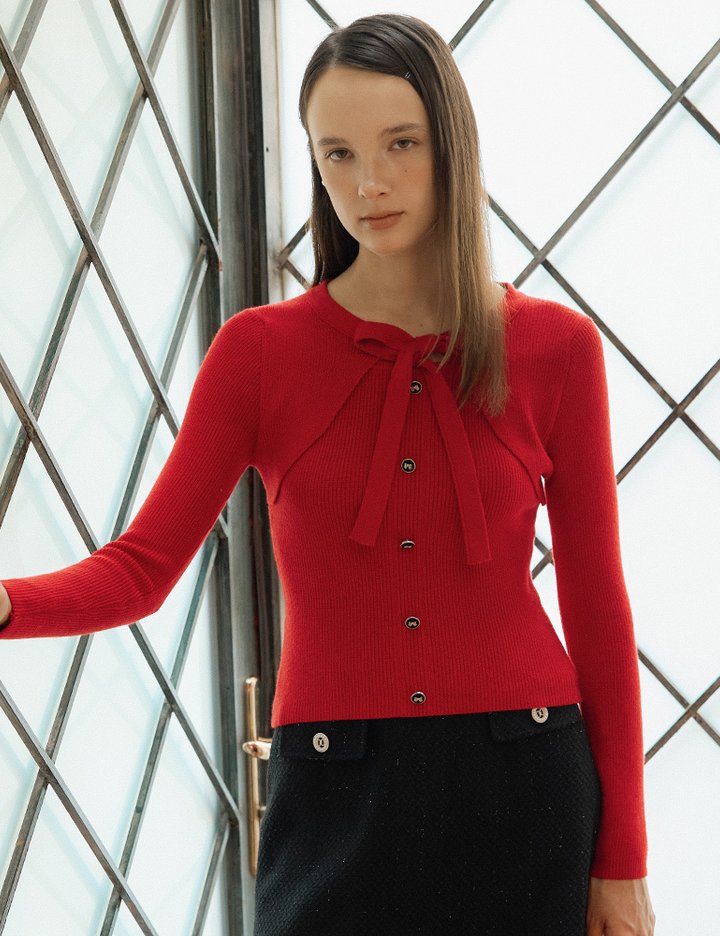 [샤틴] 리본 스트랩 니트 S254T954