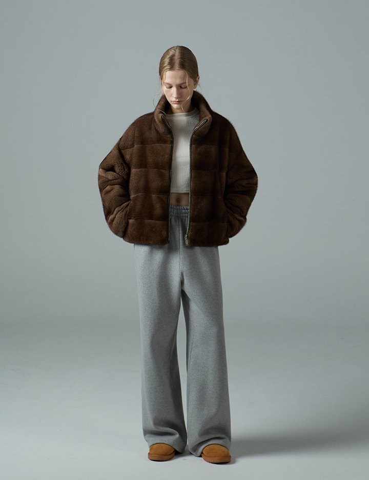 [레슈엠] 리얼 밍크 리버시블 자켓_BROWN