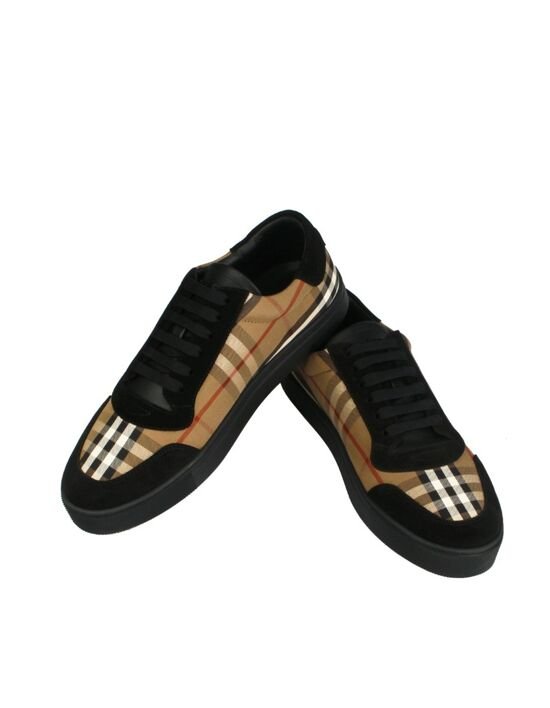 [버버리] 빈티지 체크 코튼 스웨이드 스니커즈 8061756