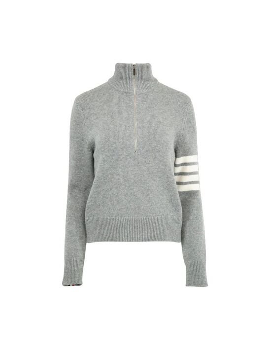 [톰 브라운] 25FW 퍼넬 넥 하프 집업 니트 FKA505A Y1029 055