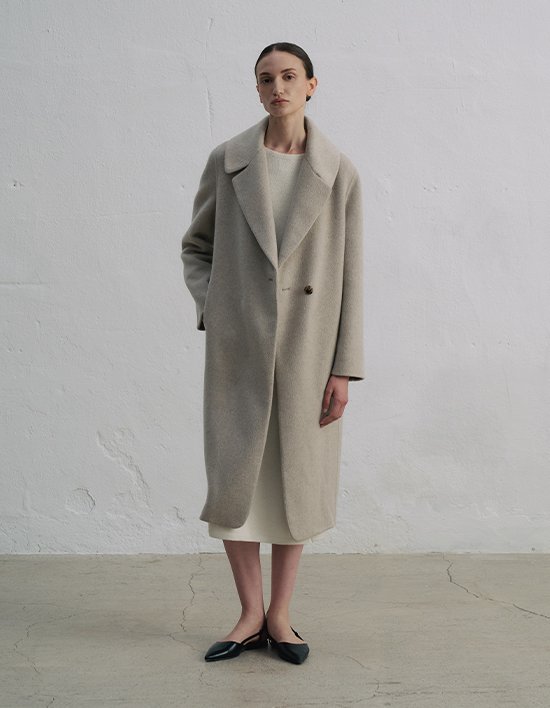 [앤클라인]캐시미어 싱글 버튼 코트 N5HW14