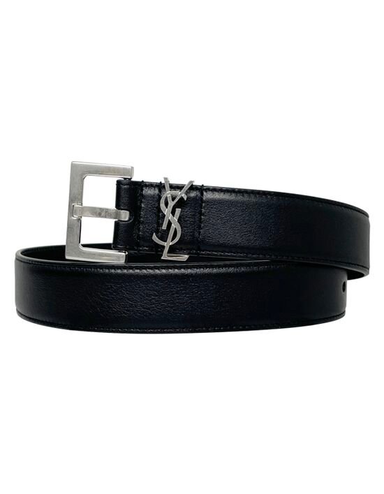 [생로랑]  24FW YSL 모노그램 CASSANDRE 로고 벨트 블랙 실버 634437