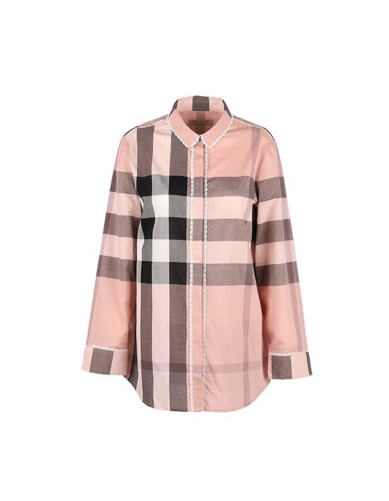 [버버리] CLEMATIS 체크 레이스 셔츠 엔틱핑크 40503901