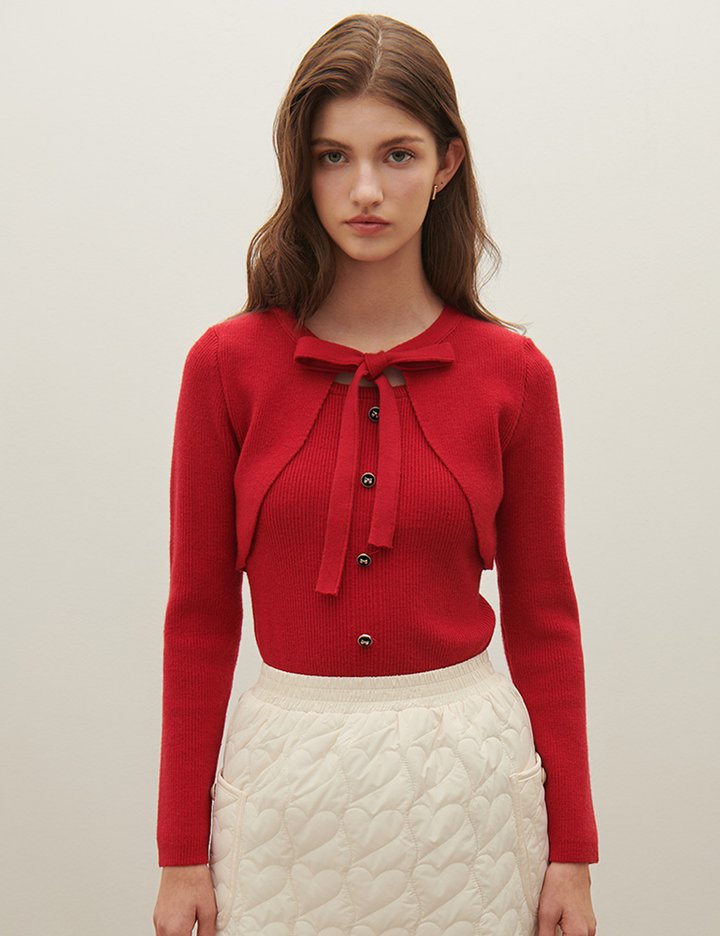 [샤틴] 리본 스트랩 니트 S254T954