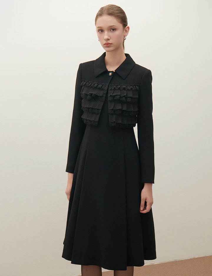 [샤틴] 레이스 자켓형 원피스 S254B601