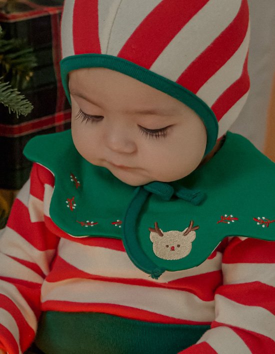 [리틀티니] 루돌프 턱받이 레드