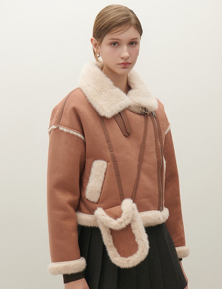 [샤틴] 시어링 가방 세트 무스탕 자켓 O254T171