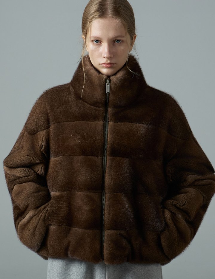 [레슈엠] 리얼 밍크 리버시블 자켓_BROWN