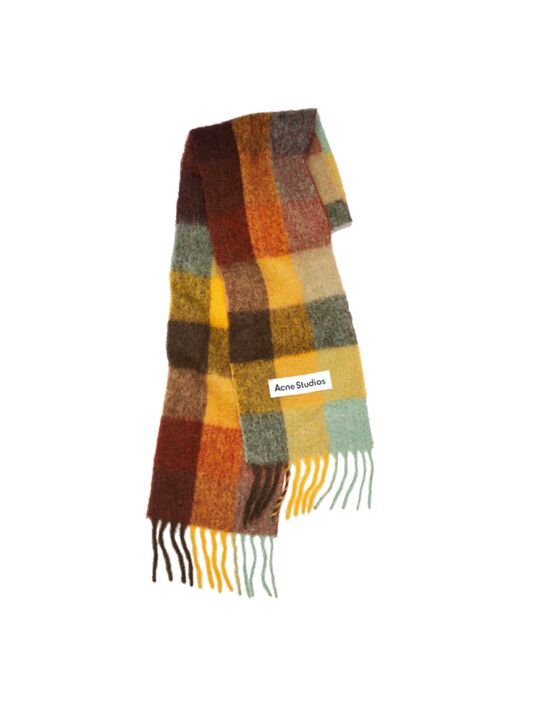 [아크네스튜디오] 25FW 시그니처 로고 패치 체크 머플러 멀티 CA0084 BO9