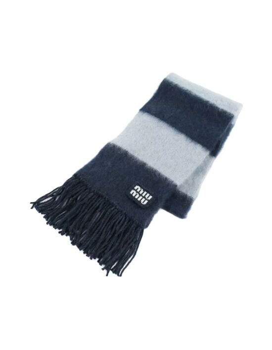 [미우 미우] 25FW 스트라이프 모헤어 머플러 5FS094 2CVE F0WYH