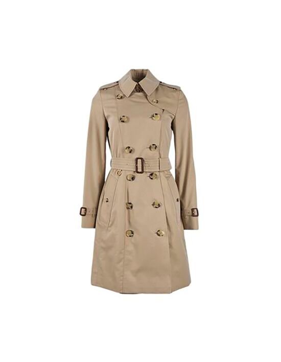 [버버리] 55 베이지 코튼 미드 렝스 첼시 헤리티지 여성 트렌치코트 8045776
