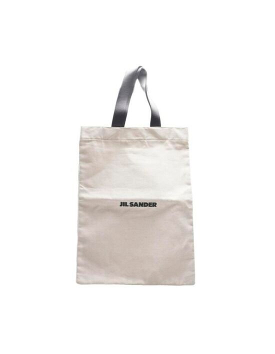 [질샌더] 아이보리 캔버스 로고 쇼퍼 라지 공용 숄더백 JSMS852457 MSB73020