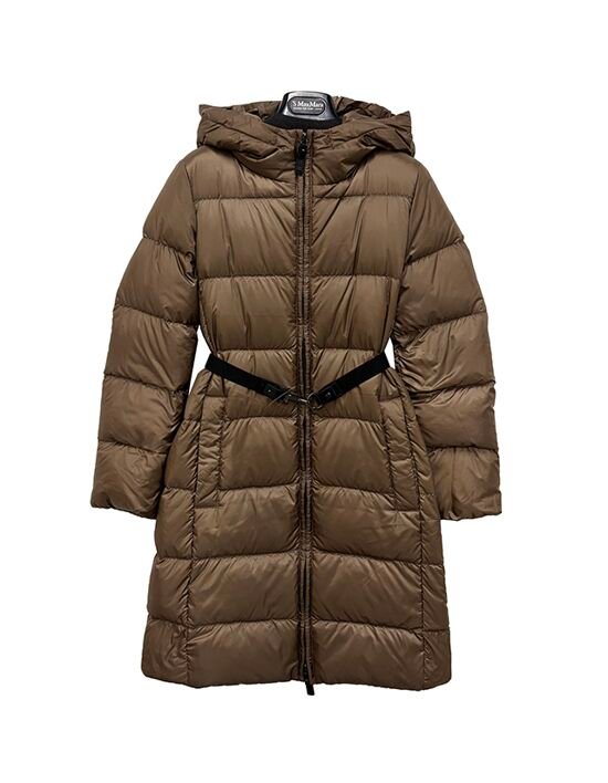 [막스마라]  25FW 더큐브 SEIPAR 세이파르 벨티드 구스 다운 패딩 자켓 브라운