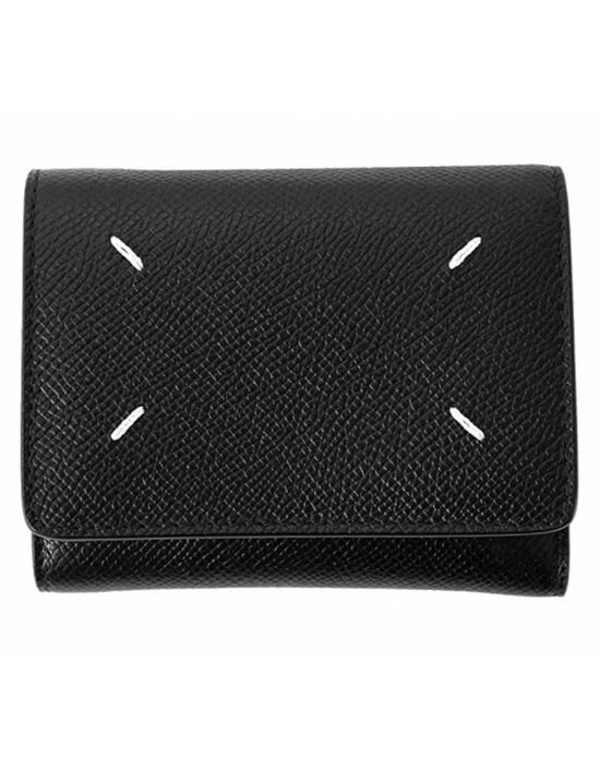 [메종 마르지엘라] 마르지엘라 25FW 스티치 로고 코인 반지갑 블랙 SA3UI0017