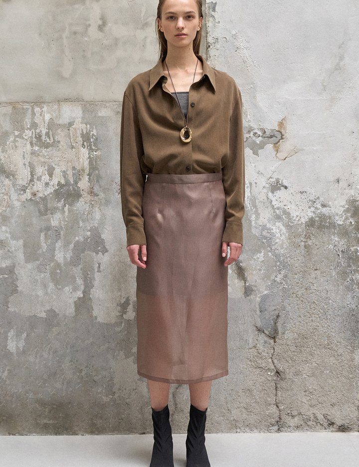 [블러썸에이치컴퍼니] 시어 미디 스커트 2종 (택1)