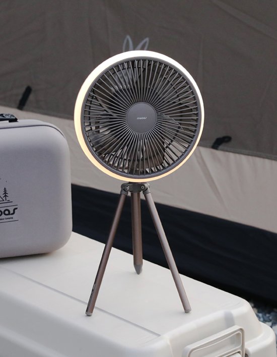 [무아스] 자동회전 캠핑 아웃도어 무드등 무선 선풍기 MF-CP7 (하드케이스 포함)