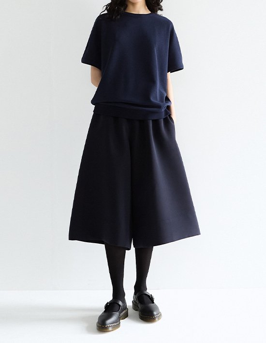 [고드나트] 볼륨 스티치 와이드 팬츠(네이비)