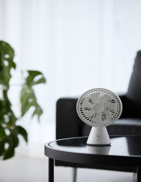 [르젠] 무선 BLDC 탁상형 모아르 선풍기 LZEF-ODK20 (릴리화이트)