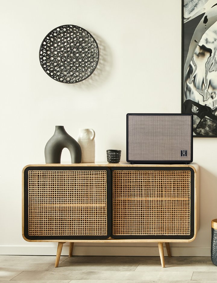 [휴라이즈] 프리미엄 레트로 TWS 블루투스 스피커