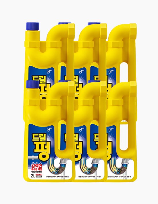 [무균무때] 배수구 주거세정제 드릴펑 2L 6개 (1box)