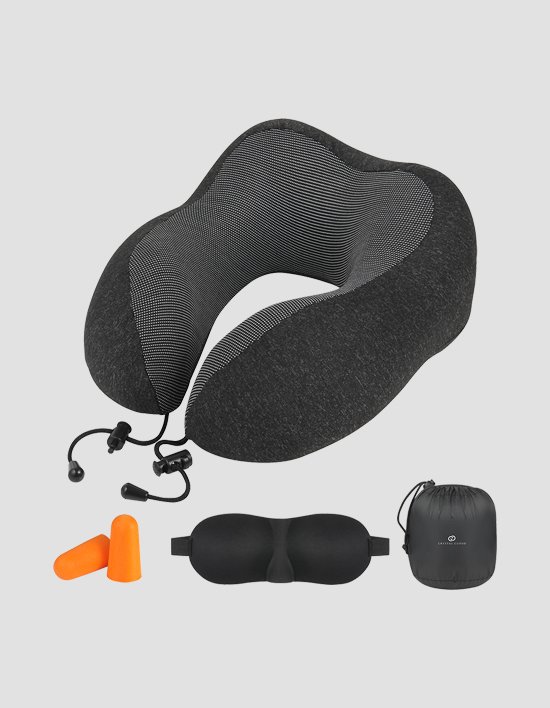 [크리스탈클라우드] 여행용 메모리폼 목베개 올인원 수면 세트