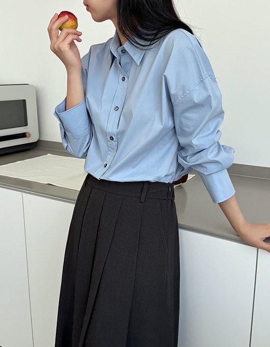 [Muse12] 백플리츠 레이어 셔츠 (택1)