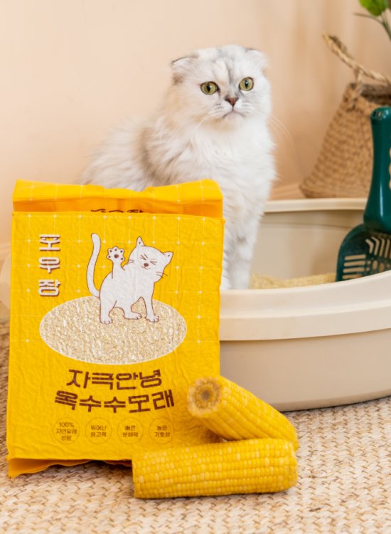 [핏펫] 포우장 자극안녕 고양이 옥수수모래 (7L) x 4개 (단품)