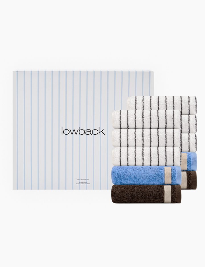 [로우백] 프리미엄 타월 10세트 210g 호텔 수건 (선물포장) 7종 (택1)