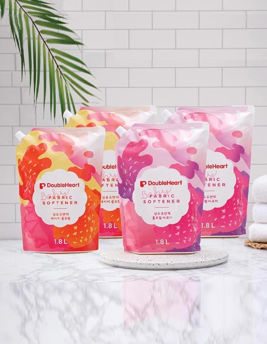 [더블하트] 유아용 섬유유연제 1,800ml 파우치 2+2