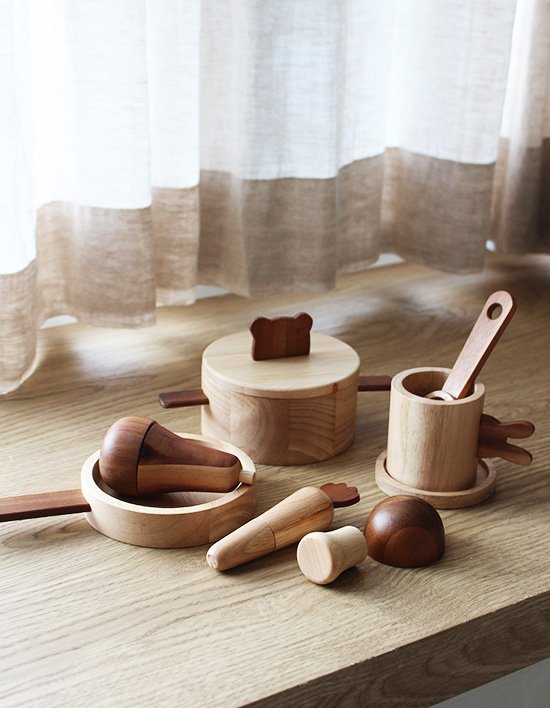 [아카시아봉봉] 원목 소꿉놀이 9종세트