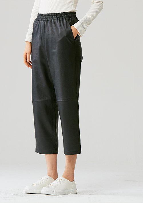 [로보] 이태리 레더 밴딩 팬츠