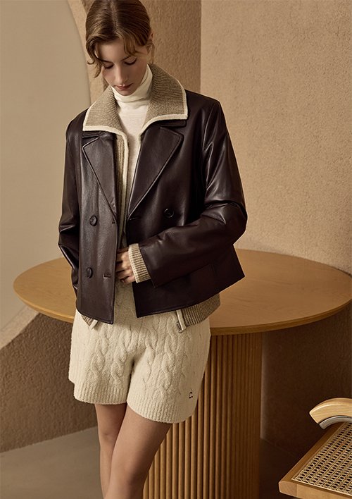 [로보] 이태리 돌체 베지터블 램스킨 3버튼 재킷