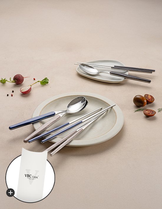 [VBC까사] (컬리단독 선런칭) 레오네 커트러리 스톤 수저세트 3colors (택1)