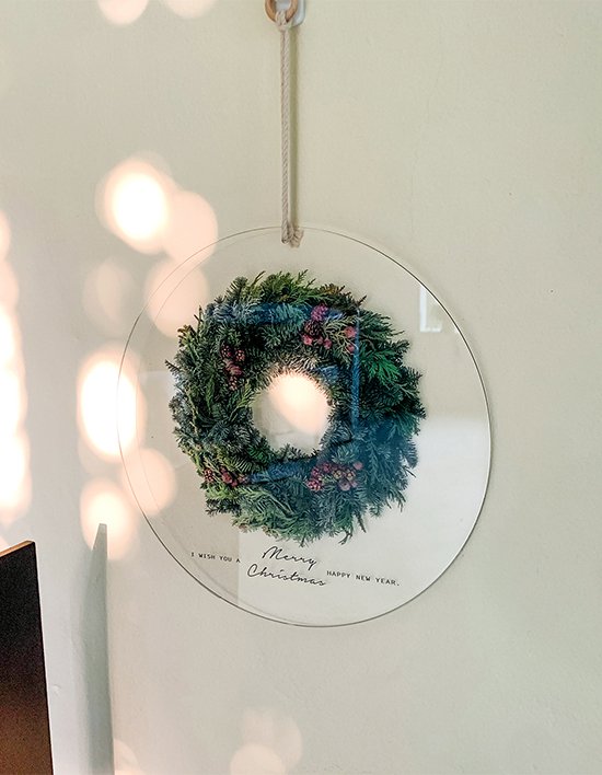 [멜팅스튜디오] 크리스마스 라운드 아크릴 트리 02 리스 (전구 포함)