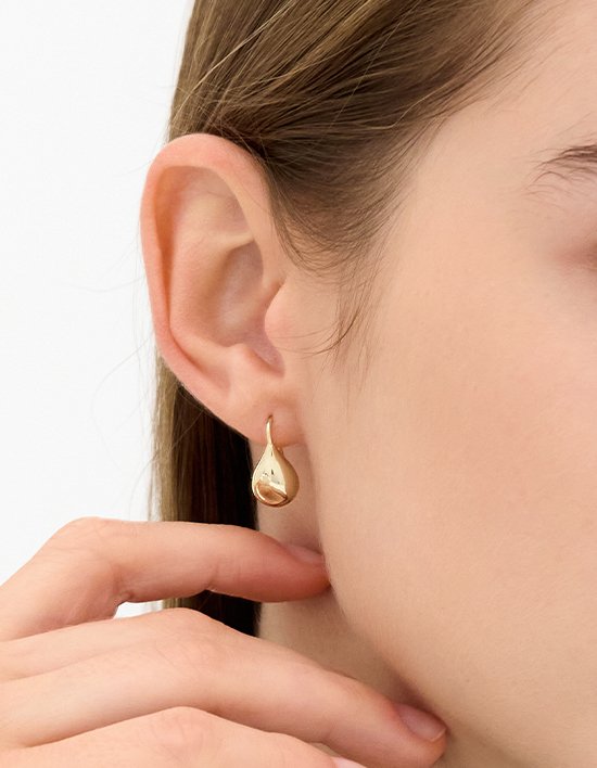 [이에르로르] 샴페인문 듀 드롭 실버(Y) 피싱  귀걸이 (단품)