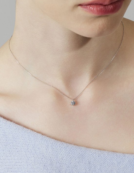 [이에르로르] (주문제작상품)에센스 랩다이아 솔리테어 팬던트형 목걸이 2종 (택 1)
