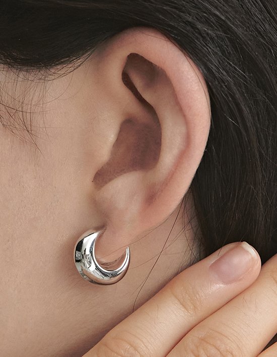 [이에르로르] H에디션 실버(W) 볼륨 후프 귀걸이 (단품)