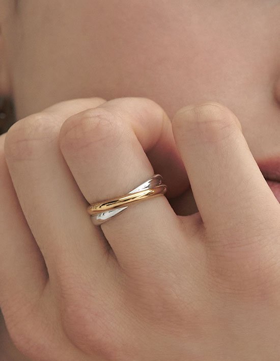 [이에르로르] 수브니 실버(C) 트위스트 슬림 반지