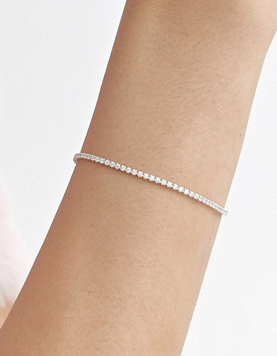 [바이이에르] H에디션 실버(W) 테니스 팔찌 1.5mm (WHITE 1.5mm)