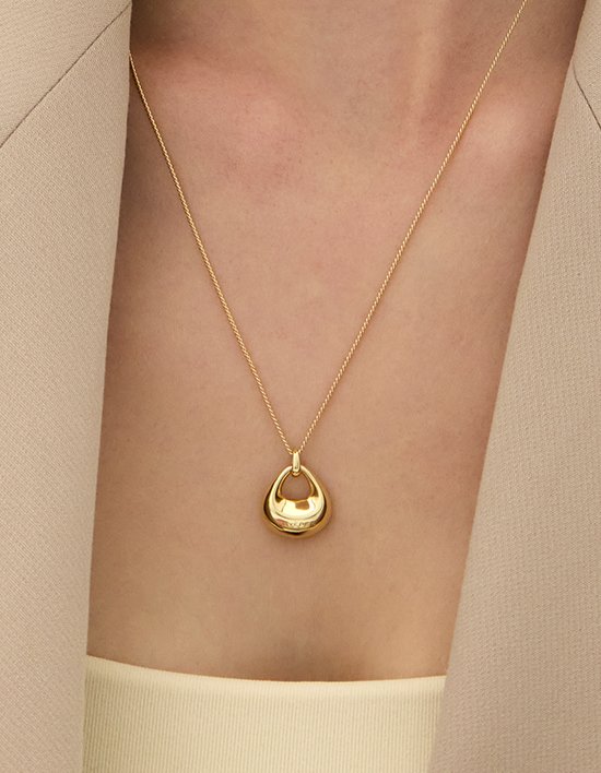 [이에르로르] 샴페인문 실버(Y) 호보 목걸이 (YELLOW)