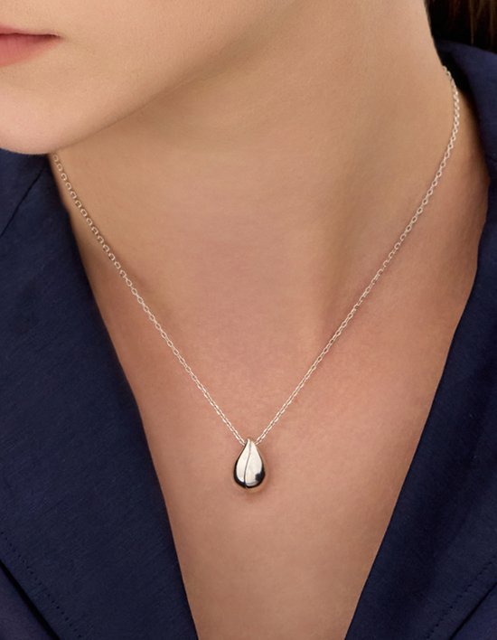 [이에르로르] 샴페인문 듀 드롭 실버(W) 볼륨 목걸이 (단품)