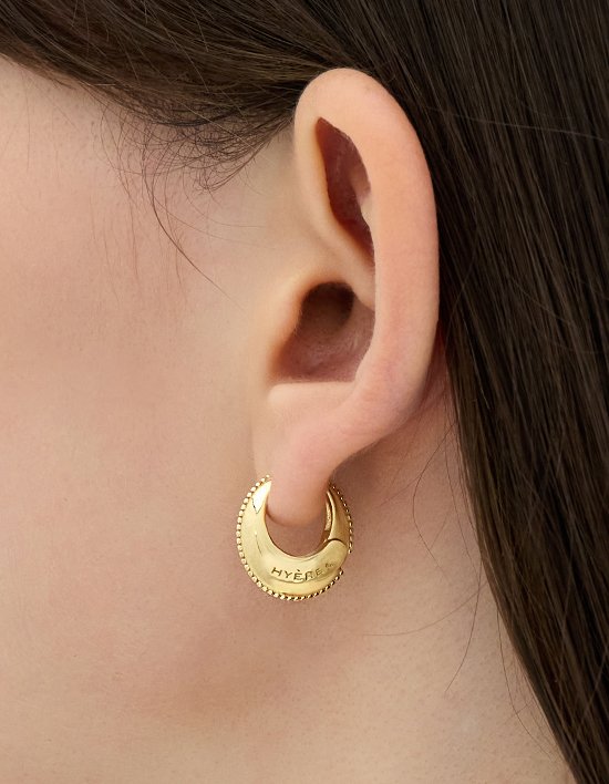 [이에르로르] 샴페인문 실버(Y) 구뜨 글린트 귀걸이 S (단품)