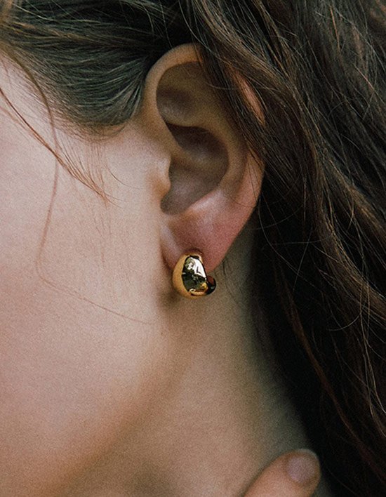 [바이이에르] 샴페인 풀문 (Y) 와이드 귀걸이 (단품)