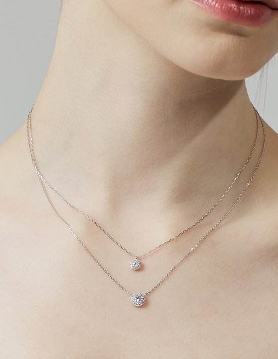 [이에르로르] (주문제작상품) 에센스 랩다이아 NEW 헤일로 목걸이 2종 (택 1)