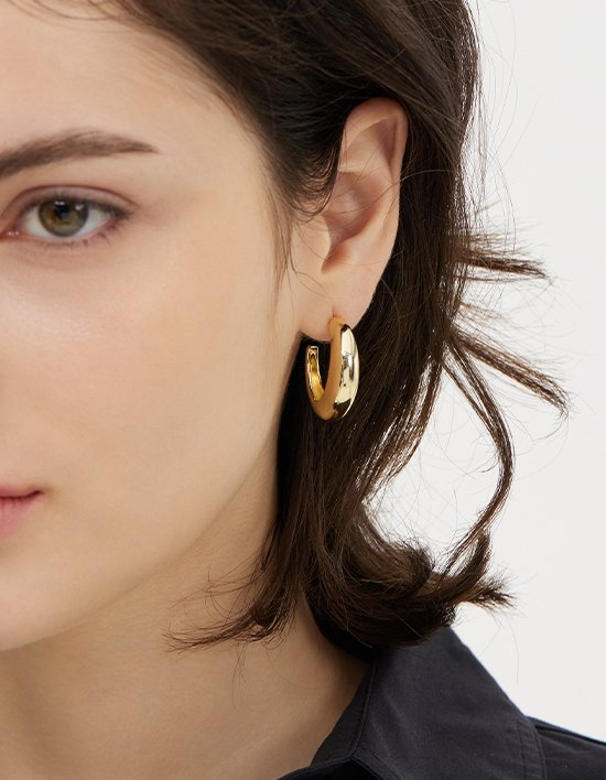 [이에르로르] 샴페인 풀문 (Y) 빅 시클 귀걸이 (YELLOW)